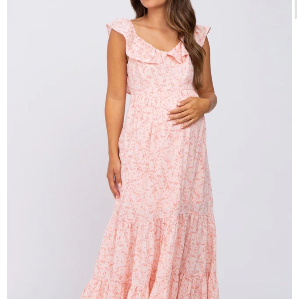 Pink blush maternity dress
